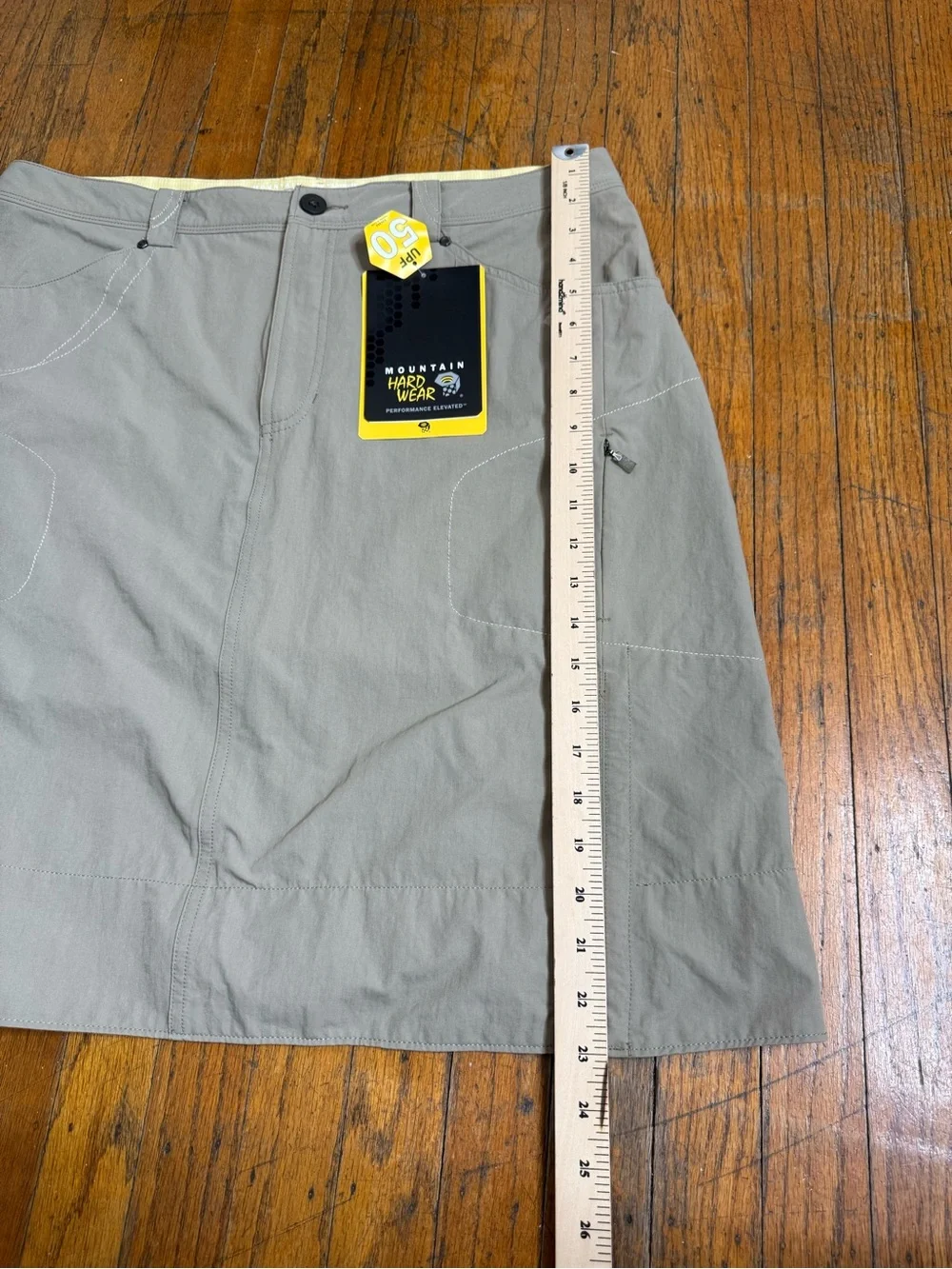 🆕MOUNTAIN HARDWEAR G La Strada Ruched Adventure Skirt Hiking Zip Pockets Size 12 - Picture 11 of 11